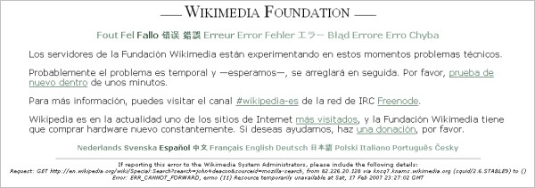 Cuelgue de la Wikipedia