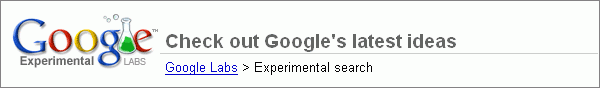 Google Experimental Search